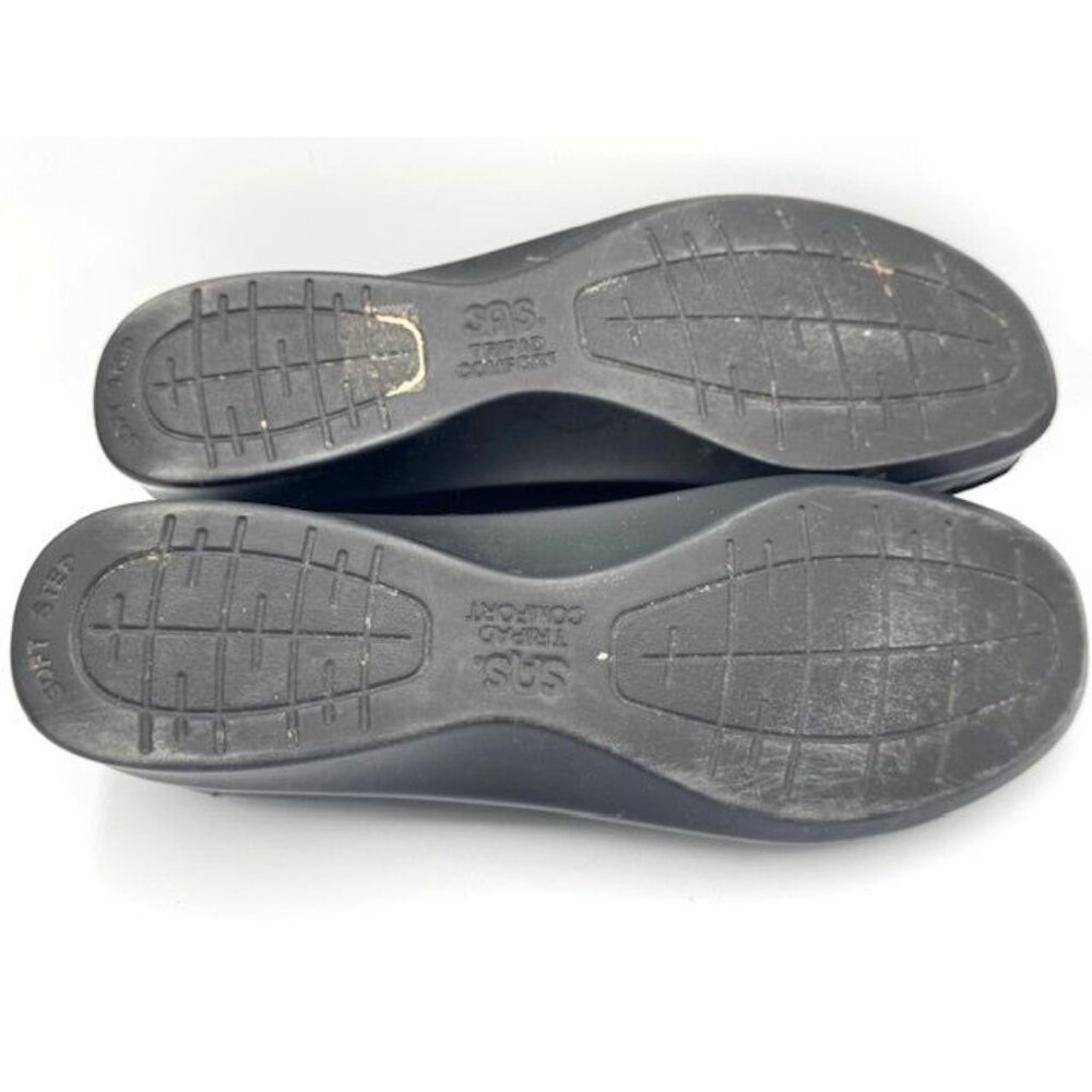 NWOT SAS Womens 8.5N Black Leather Tripad Comfort Mary Janes - Picture 4 of 5